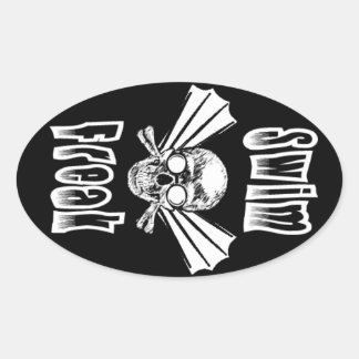 Oval-Aufkleber Swim Freak Ovaler Aufkleber