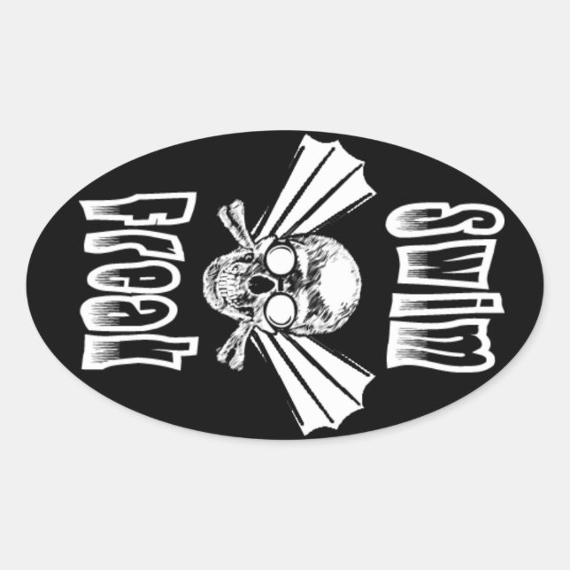 Oval-Aufkleber Swim Freak Ovaler Aufkleber (Vorderseite)