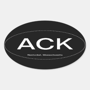 Oval-Autoaufkleber ACK Nantucket Ovaler Aufkleber