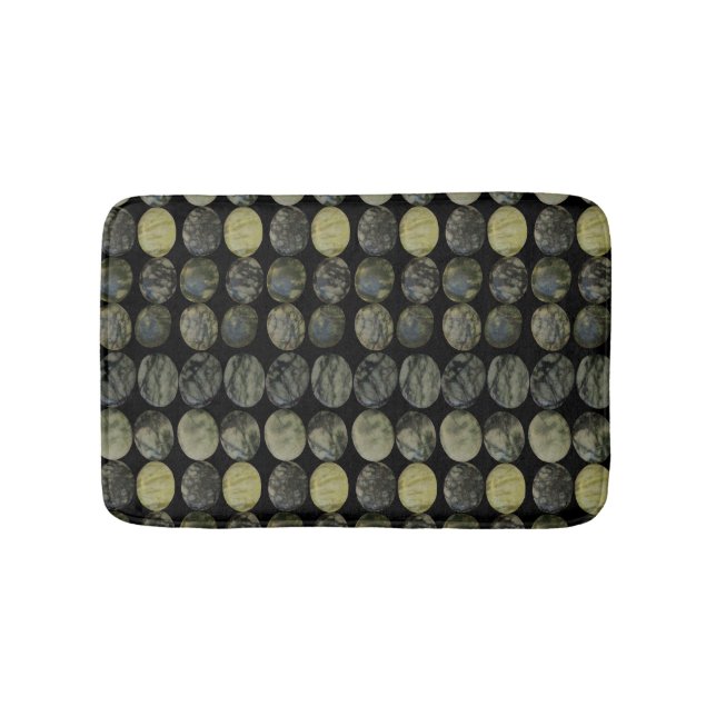 Oval Banded Agate Gemstone Horizontales Muster Badematte (Vorderseite)