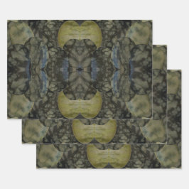 Oval Banded Agate Gemstone Vierteiliges Muster Geschenkpapier Set