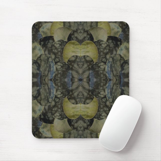 Oval Banded Agate Gemstone Vierteiliges Muster Mousepad (Mit Mouse)
