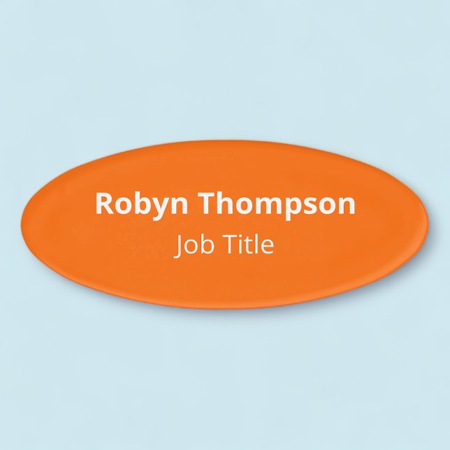 Oval Berufliche Namensmarke Keine Logo Orange Acry Namenschild (MISOOK Orange Oval Name Tag Magnetic)