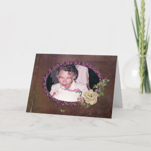 Oval Birthday Foto Frame Karte