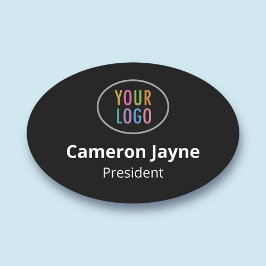 Oval Black Name Markierung Magnetic oder Button Cu