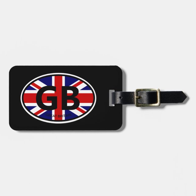 Oval British Union Jack Flag Großbritannien GB Log Gepäckanhänger (Vorderseite horizontal)
