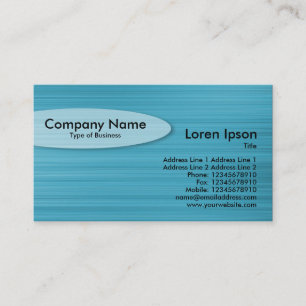 Oval - Brushed Light Blue Visitenkarte