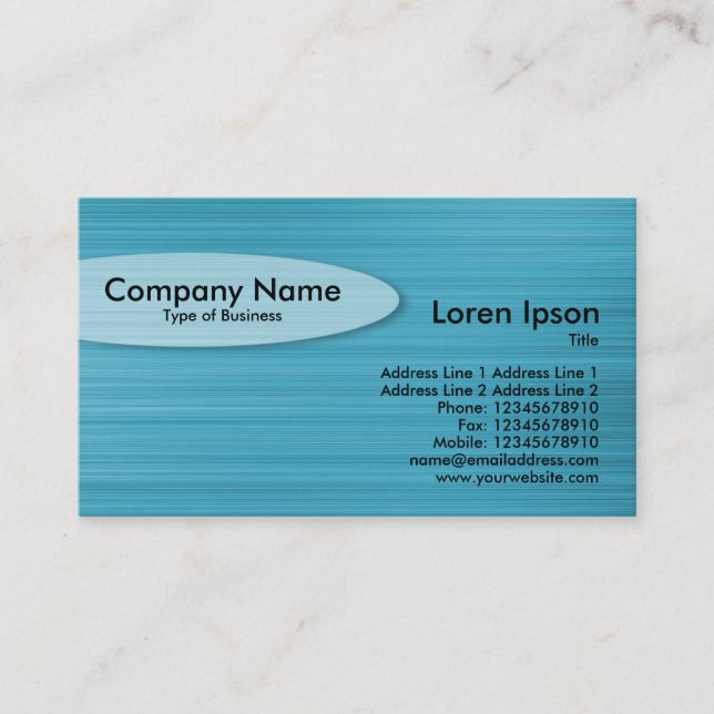 Oval - Brushed Light Blue Visitenkarte (Vorderseite)