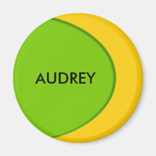 OVAL BUTTON - Federgrüne + Ihr Text & Ideen Magnet