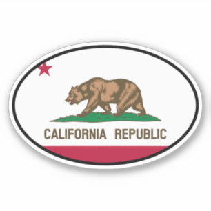 Oval California State flagge vinylAufkleber Aufkleber