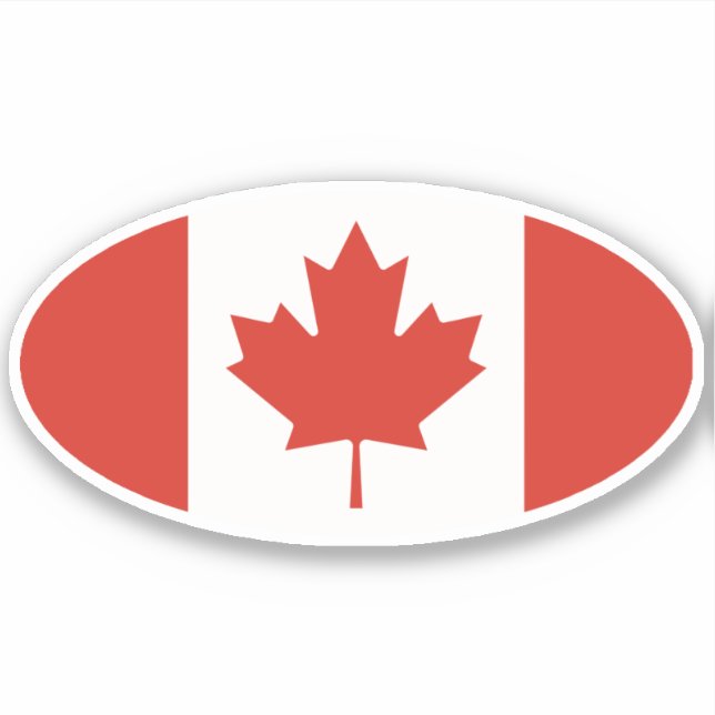 Oval Canadian Flag Aufkleber (Vorderseite)