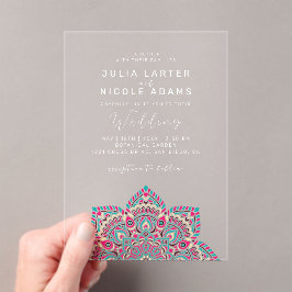 Oval Classic Mandala Wedding West Pacific Variant Acryleinladungen