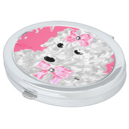 Oval Compact Mirror Poodle Taschenspiegel
