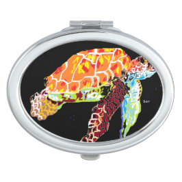 Oval Compact Mirror Turtle Taschenspiegel