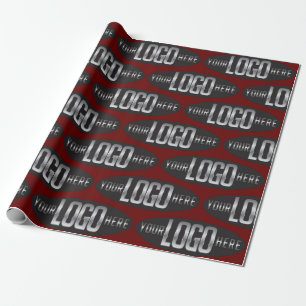 Oval Company Business-Logo für Red Wrapping Paper Geschenkpapier