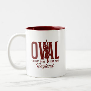 Oval Cricket Club England Gegr. 1845 Zweifarbige Tasse