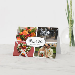 Oval Danke 4-Foto-Montage persönliche Notiz