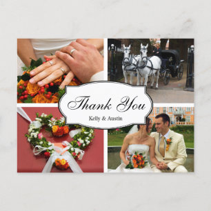 Oval danke Ihnen 4 Foto Montage persönliche Note Postkarte