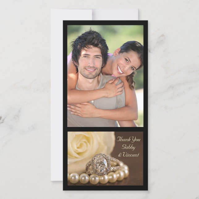 Oval Diamond Ring on Brown Wedding Danke (Vorderseite)