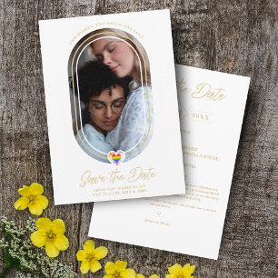 Oval Effekt Pride Heart LGBT Lesbische Homosexuell Save The Date