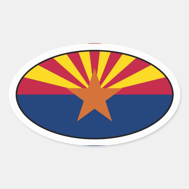 Oval Flag-Aufkleber für Arizona Ovaler Aufkleber (Vorderseite)