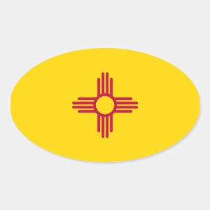 Oval-Flag-Aufkleber für New Mexico Ovaler Aufkleber
