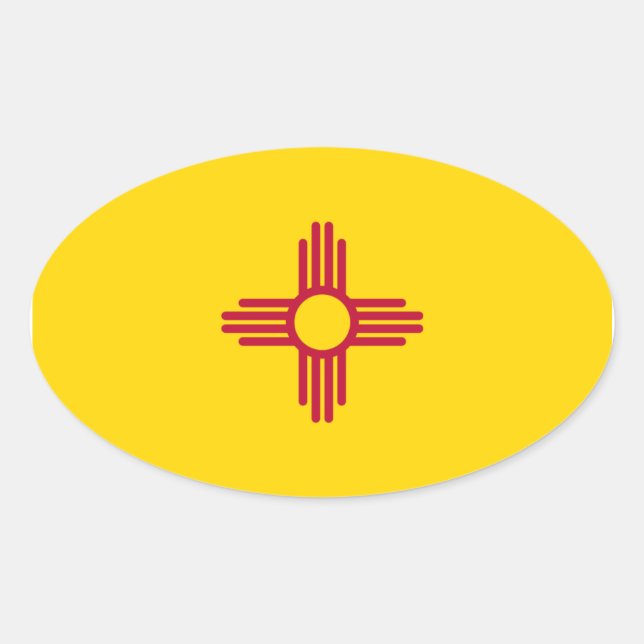 Oval-Flag-Aufkleber für New Mexico Ovaler Aufkleber (Vorderseite)