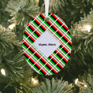 Oval für afroamerikanische und diasporische Flagge Ornament Aus Metall