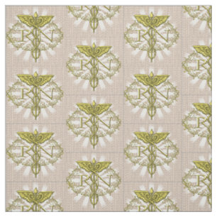 Oval Gold Caduceus RN Nurse Stoff
