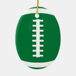 Oval Green Football Player oder Coach Weihnachten Keramik Ornament