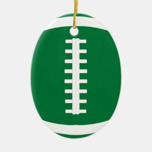 Oval Green Football Player oder Coach Weihnachten Keramik Ornament