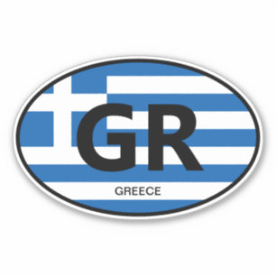 Oval griechische Flagge Vinyl Aufkleber für Auto u