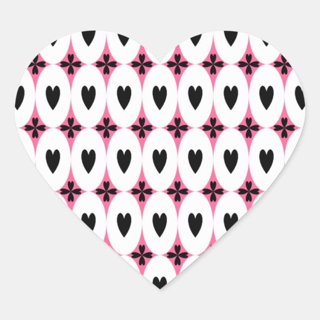 Oval Hearts Herz-Aufkleber (Vorderseite)