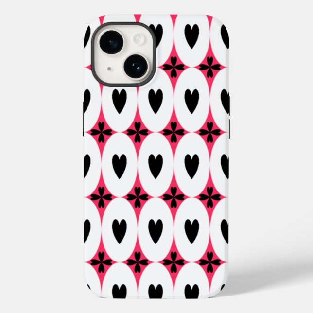 Oval Hearts Muster Case-Mate iPhone Hülle (Rückseite)