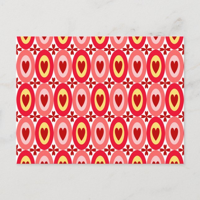Oval Hearts Postkarte (Vorderseite)