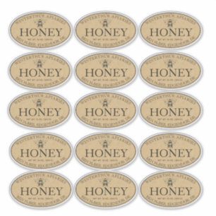 Oval Honey Label 2.25" x 3.8", kundenspezifisch ge