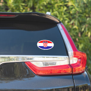 Oval Kroatische Flagge Vinyl Car Aufkleber