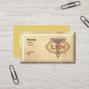 Oval Kupfer Caduceus LPN Nurse Visitenkarte