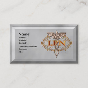 Oval Kupfer Caduceus LPN Nurse Visitenkarte