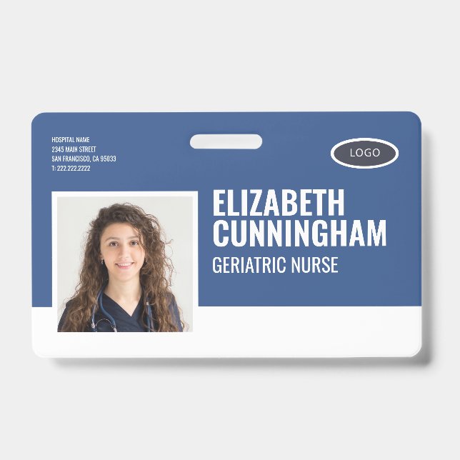 Oval Logo Nurve Foto Name Strichcode Horizontal Ausweis (Vorderseite)