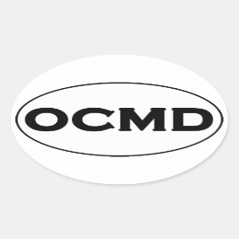 Oval Logo von OCMD Ovaler Aufkleber