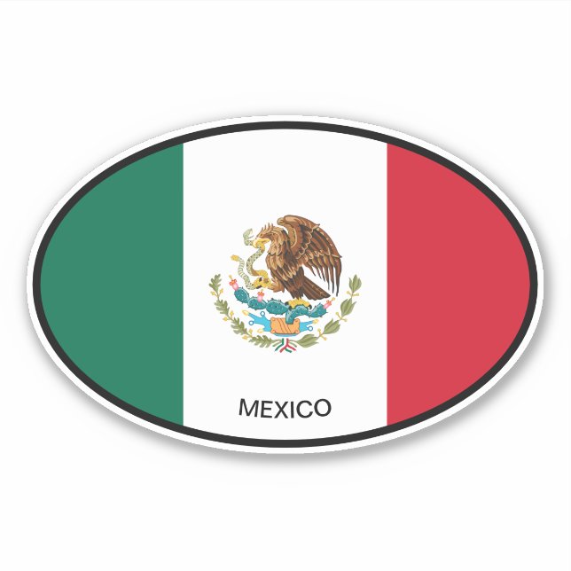 Oval Mexico Vinyl Aufkleber für Auto und mehr (Vorderseite)