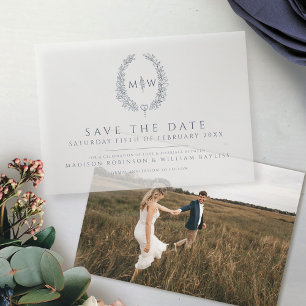 Oval-Monogramm-Hochzeit Save the Date