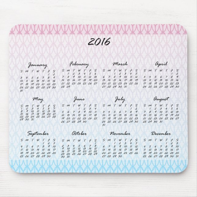 Oval-Muster-Kalender 2016 Mousepad (Vorne)