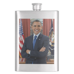 Oval Office Portrait, Obama Barack US-Präsident Flachmann
