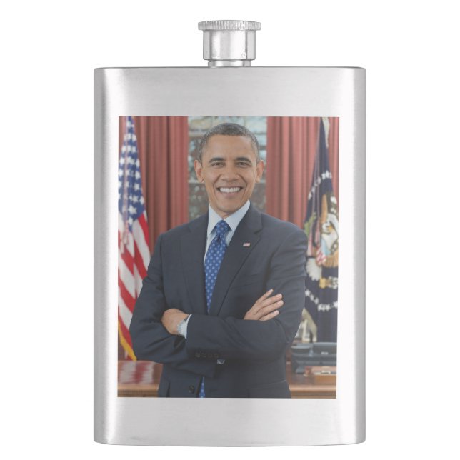 Oval Office Portrait, Obama Barack US-Präsident Flachmann (Vorderseite)