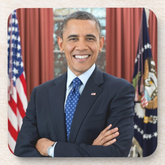 Oval Office Portrait, Obama Barack US-Präsident Getränkeuntersetzer (Vorderseite)