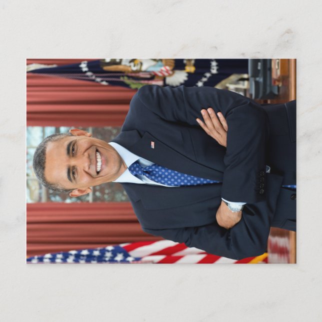 Oval Office Portrait, Obama Barack US-Präsident Postkarte (Vorderseite)