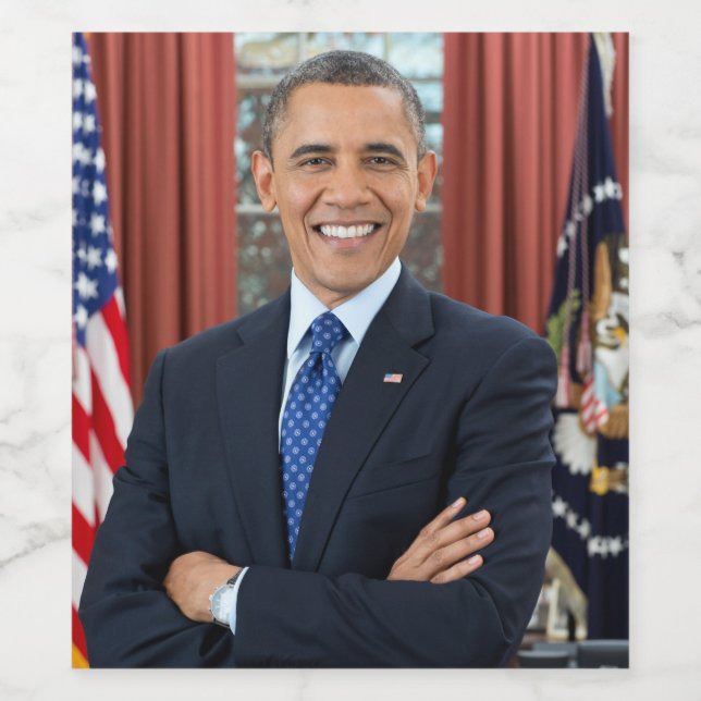 Oval Office Portrait, Obama Barack US President Weinetikett (Einzelnes Label)