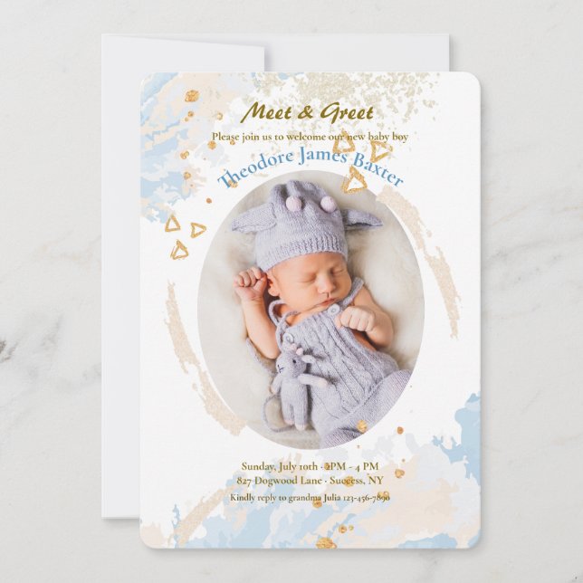 Oval Pastel Frame  Einladung (Vorderseite)